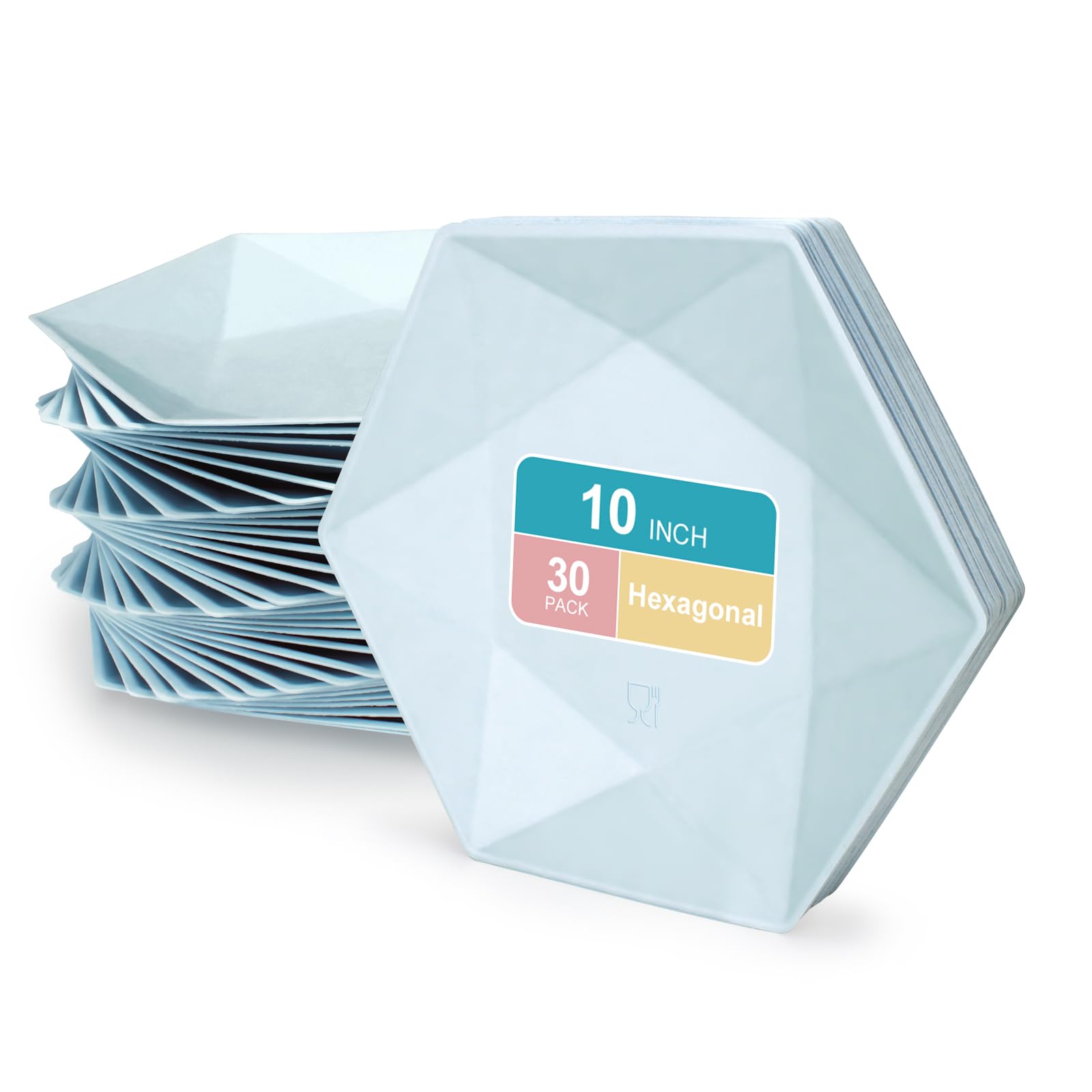 Platos de papel de 10 pulgadas, 30 platos de bagazo compostables, bandejas desechables para alimentos, aptas para microondas, comidas diarias, picnic, fiesta, barbacoa