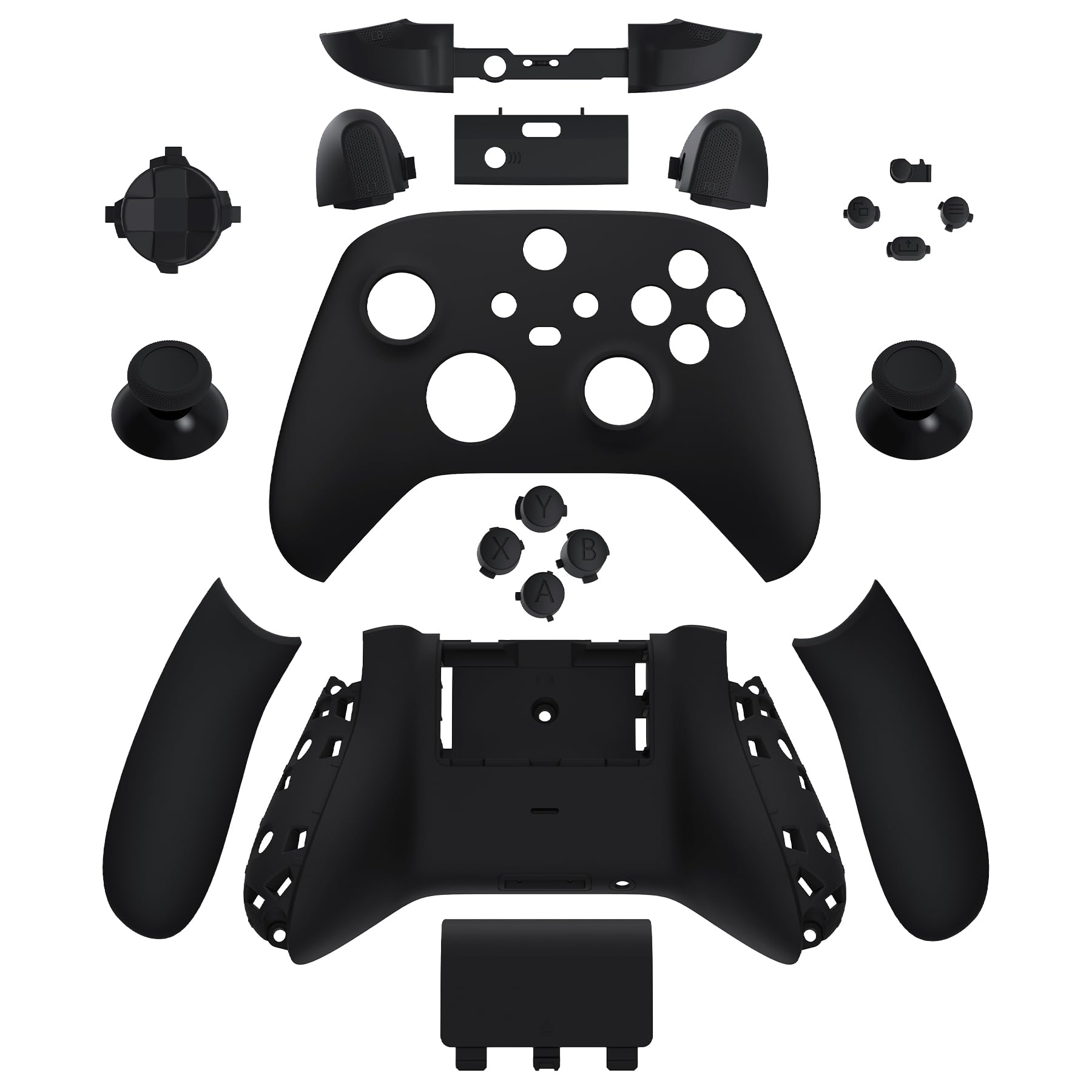 eXtremeRate Cover Custodia Grip Tasti Ricambio per Xbox Series X S Controller Copertura Pulsanti Tigger Analogici Grilletti per Xbox Series X S Joystick Model 1914-Nero