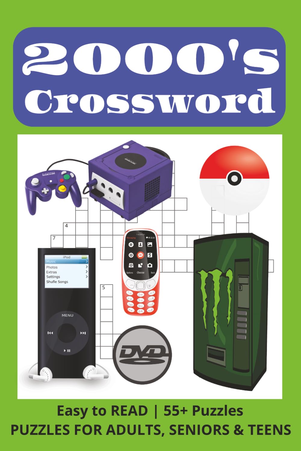 2000s Crossword: A Nostalgic Crossword Puzzle Book Featuring Icons Fads Tech Toys TV Music and Pop Culture from the 2000s (Decades of Nostalgia)