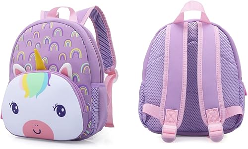 Vista 5 de Mochila impermeable para niños de 2 a 5 años, para el jardín de niños, mochila 3D de lindos dibujos animados, de neopreno, mochila de animales
