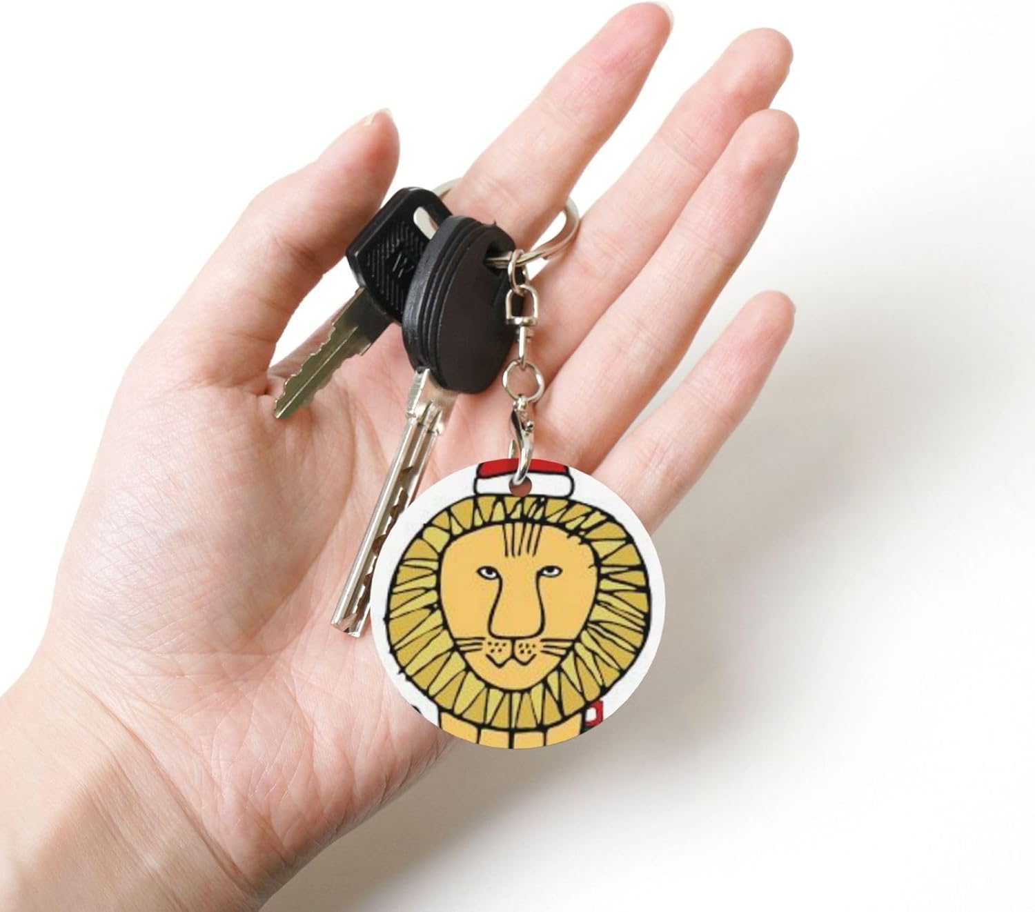 BAIYUAN 귀여운 애니메이션 리사 라슨 금속 키 체인 라운드 숫자 키 지갑 가방 버클 자동차 키 링 키 링 키 홀더 선물 휴대용  유니 화이트-Freehip.co.kr