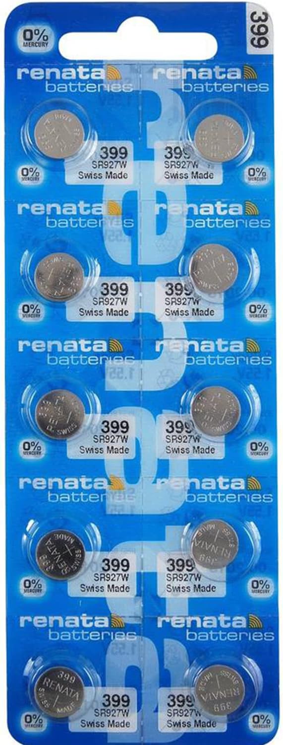 Renata 399 SR927W Batteries - 1.55V Silver Oxide 399 Watch Battery (10 Count)
