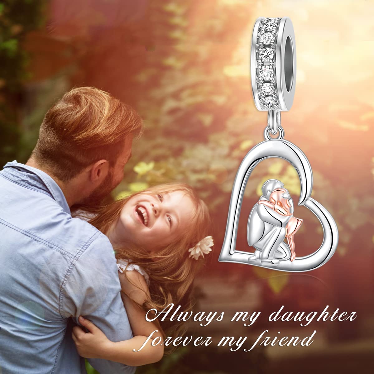 Encanto de la hija del padre Fit Pandora Charms Pulsera Encantos de plata esterlina para pulseras Cumpleaños Regalos del día de San Valentín para los amantes de la madre de la hija