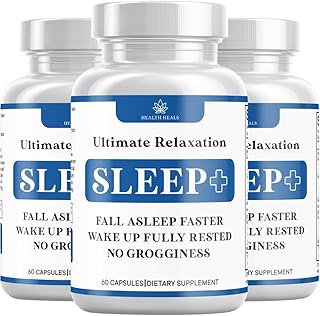 Relaxation Sleep Aid, Natural Non-Habit Forming, Sleep Supplement Developed to Support for Longer & Better Sleep, Chamomile, Magnesium, Melatonin, Ashwagandha, GABA, Drug-Free (180 Count)