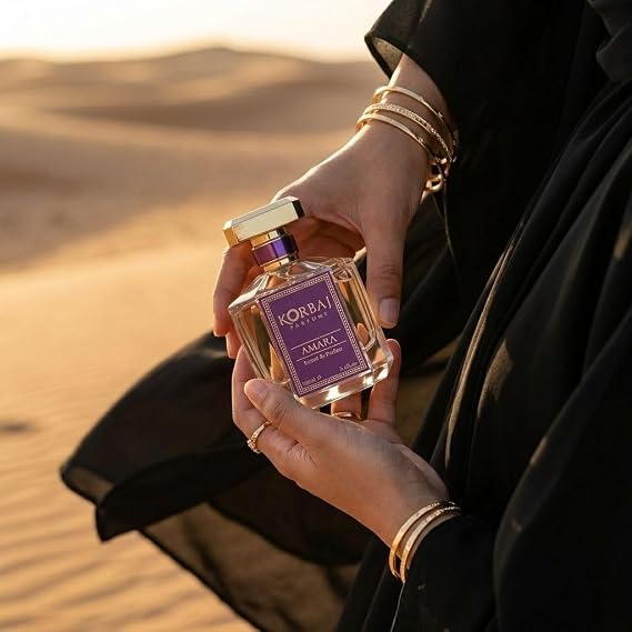 KORBAJ PARFUMS AMARA - Arabian Perfume for Women, Extrait de Parfum with Berry Fruits, Jasmine, Vanilla, Musk & Amber - Long Lasting Luxury Feminine Fragrance 100ml