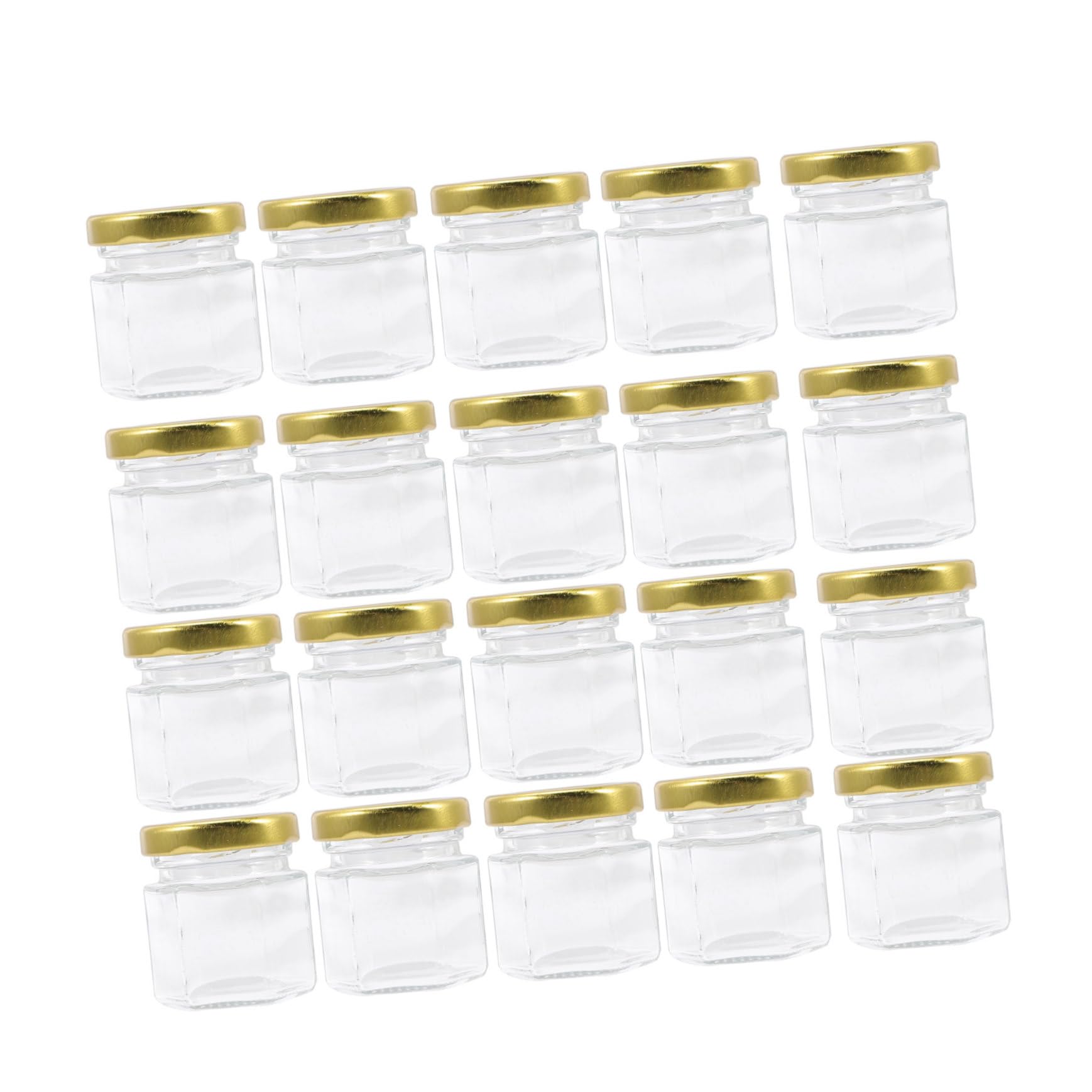 MAGICLULU 20stücke Sechseckgläser Kleine Gläser Mit Deckel Für Honigglas Glasgefäß Kleines Glasgefäß Mit Deckel