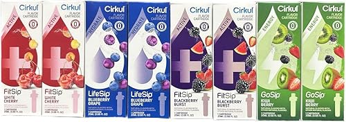Cirkul Flavors Cartriges, paquete variado LifeSip GoSip FitSip con electrolitos, botella de agua Cirkul sabor Cartriges con vitaminas, sin azúcar,