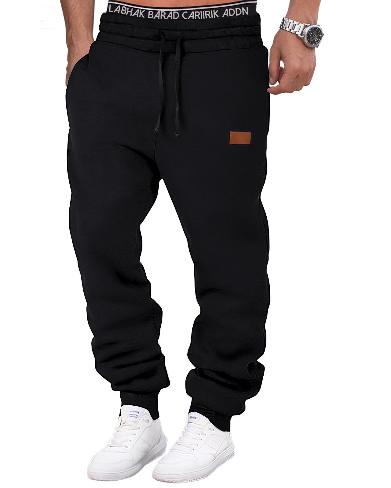 HMIYA Jogginghose Herren Baumwolle Trainingshose Sporthose Freizeithose Lang Hosen Klassische Sweathose mit Taschen Winter