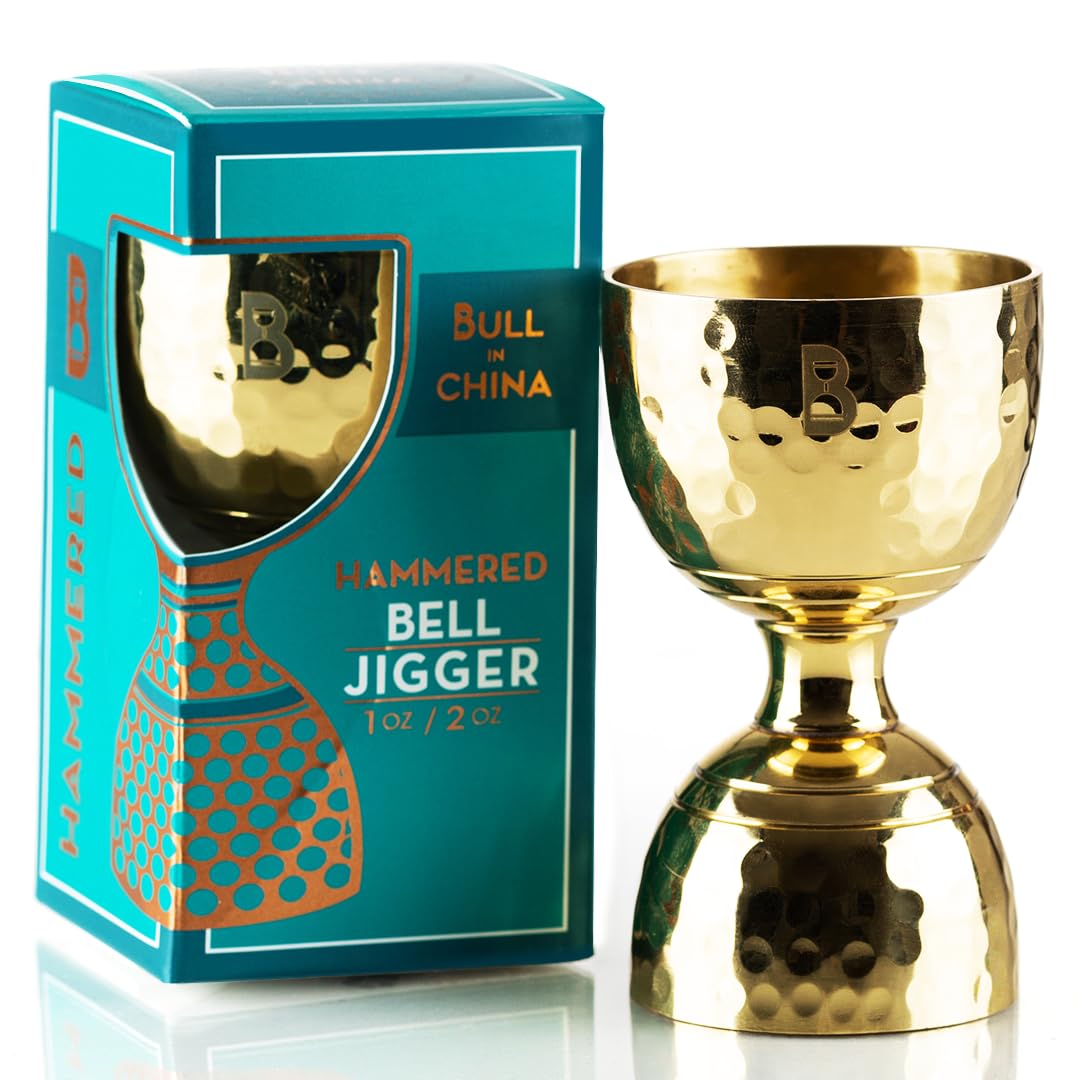 Hammered Bell Jigger by Bull In China - Premium 100% Copper with 0.25oz to 2oz Measures for Cocktails, Bars & Bartenders — Amazon image 8