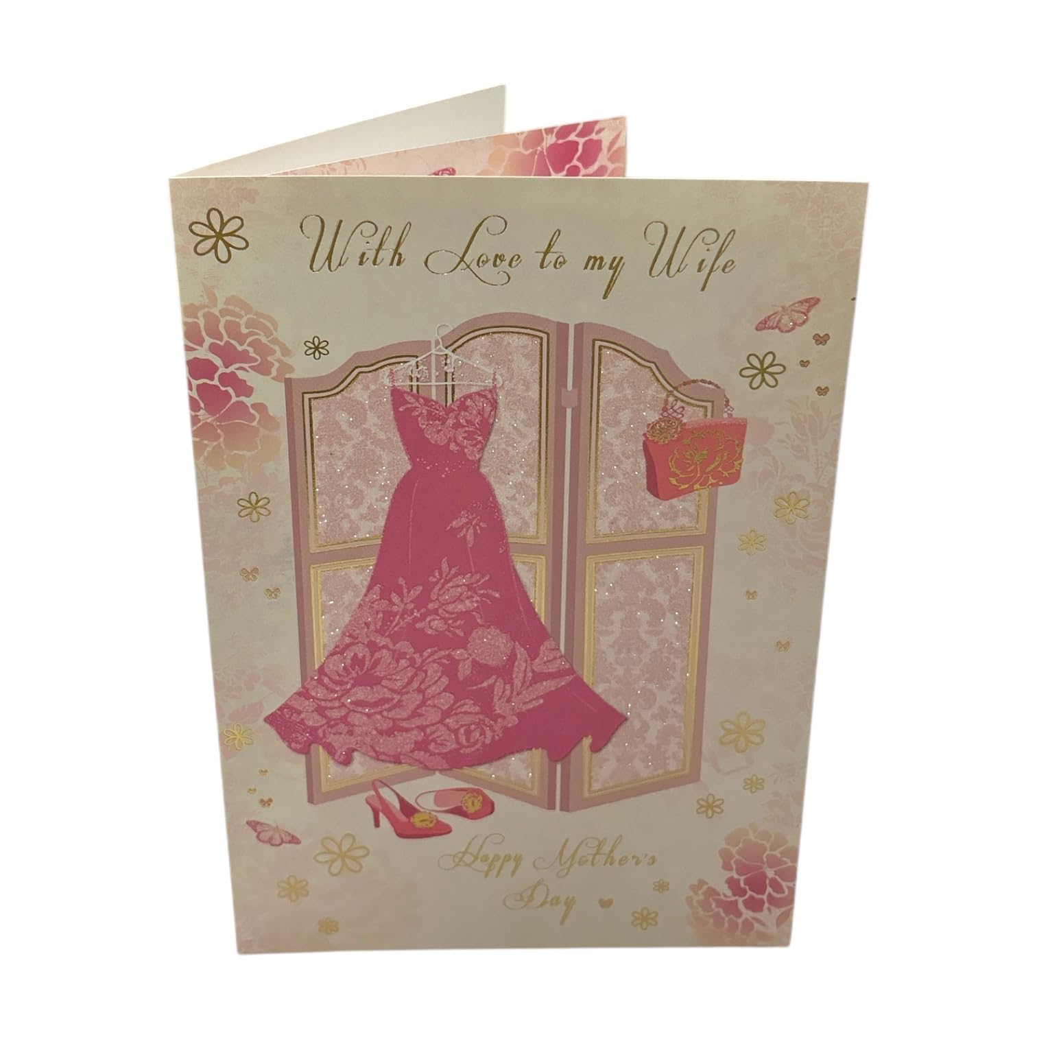 Mother's Day Pink/Light/Beige With Love To My Wife Happy Card