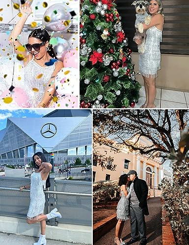 Image of Madam Uniq Women Tassel Formal Dress Sequin Strap Mini Elegant Evening Prom Party Club Dance Gown