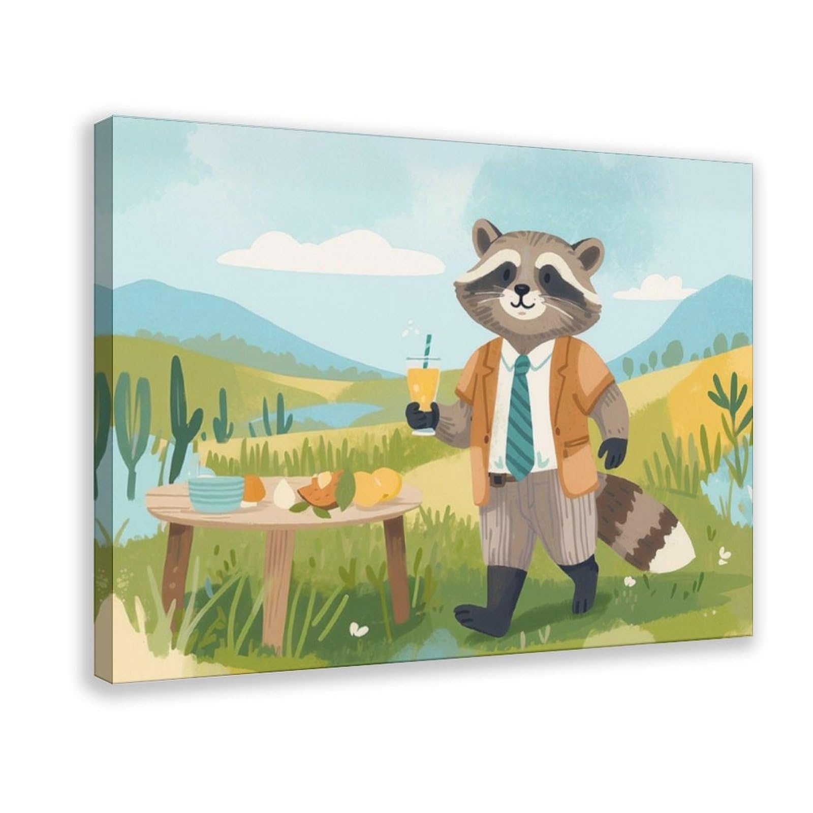 Bareronor Raccoon Canvas Poster for Home Decor Gift