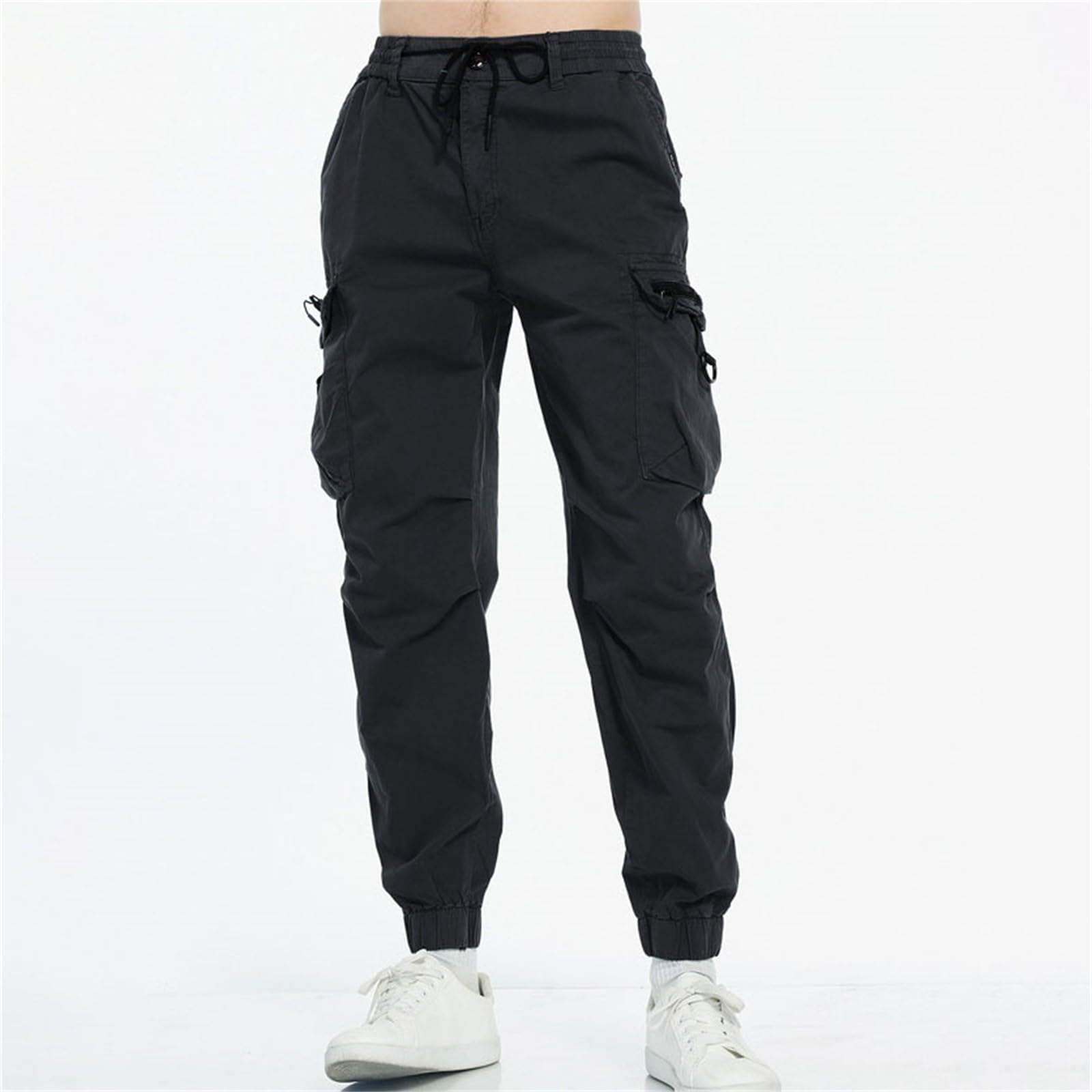 Generisch Pantalones cargo chinos para hombre con bolsillos, pantalones cargo elásticos, pantalones de chándal para hombres con cintura elástica, pantalones cargo de algodón, pantalones cargo