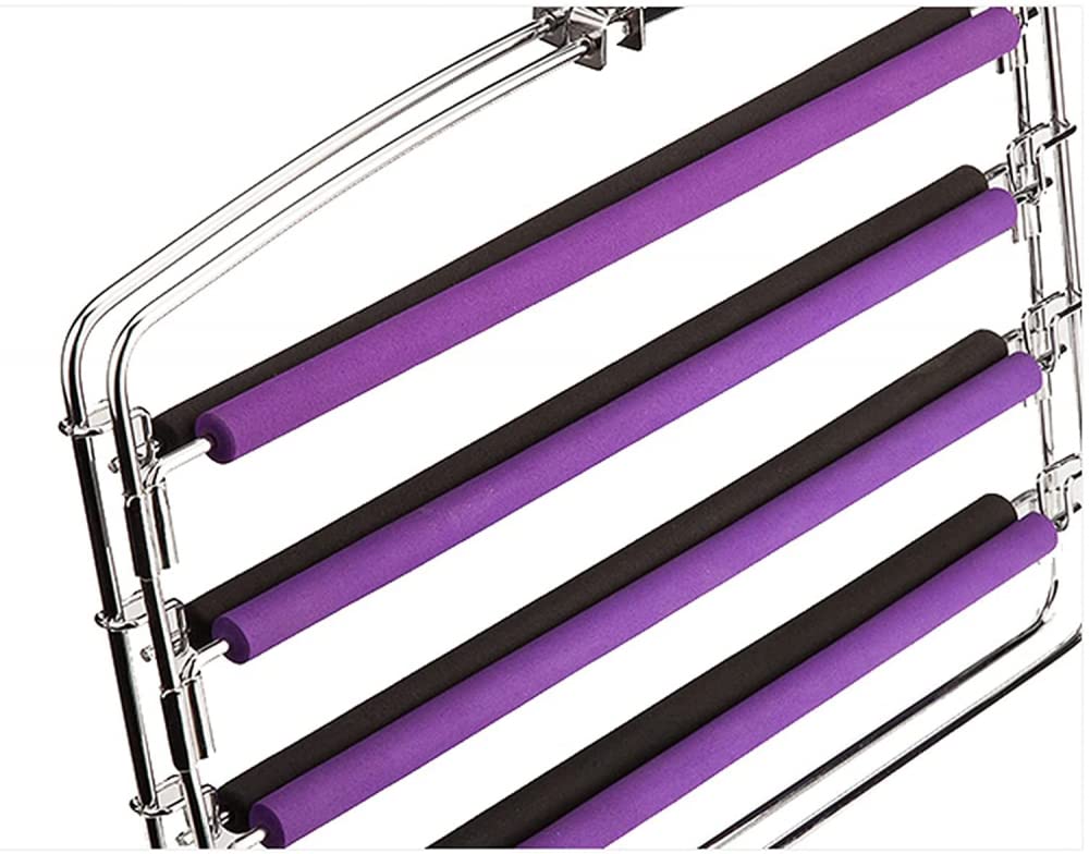 Kleiderbügel Platzsparender Krawattenständer 2er Pack Schrank Organizer 5 Schichten Edelstahl Strapazierfähig Multifunktionale Hosen Rack Schal Ständer Gürtel Organizer-Apricot
