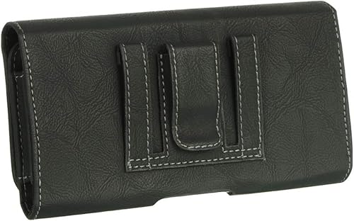 Miniatura 5 de AIScell Funda con clip para cinturón para Edge (2022), Moto Z4, Z3, One Zoom, Action, Hyper, G7 Plus, G7, RevVLRY+ Funda de piel de gamuza negra