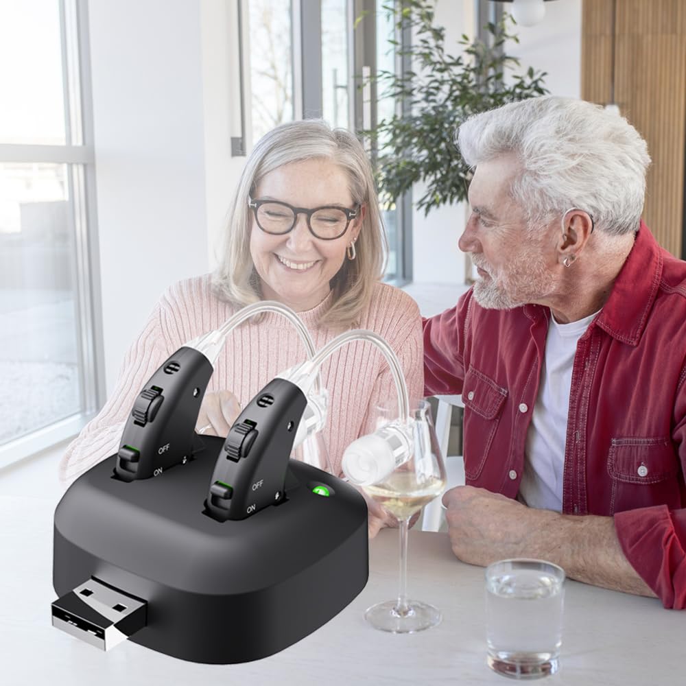 JINGHAO Amplificateur De Son, Paire d'amplificateurs sonores personnels rechargeables pour contours, Noir