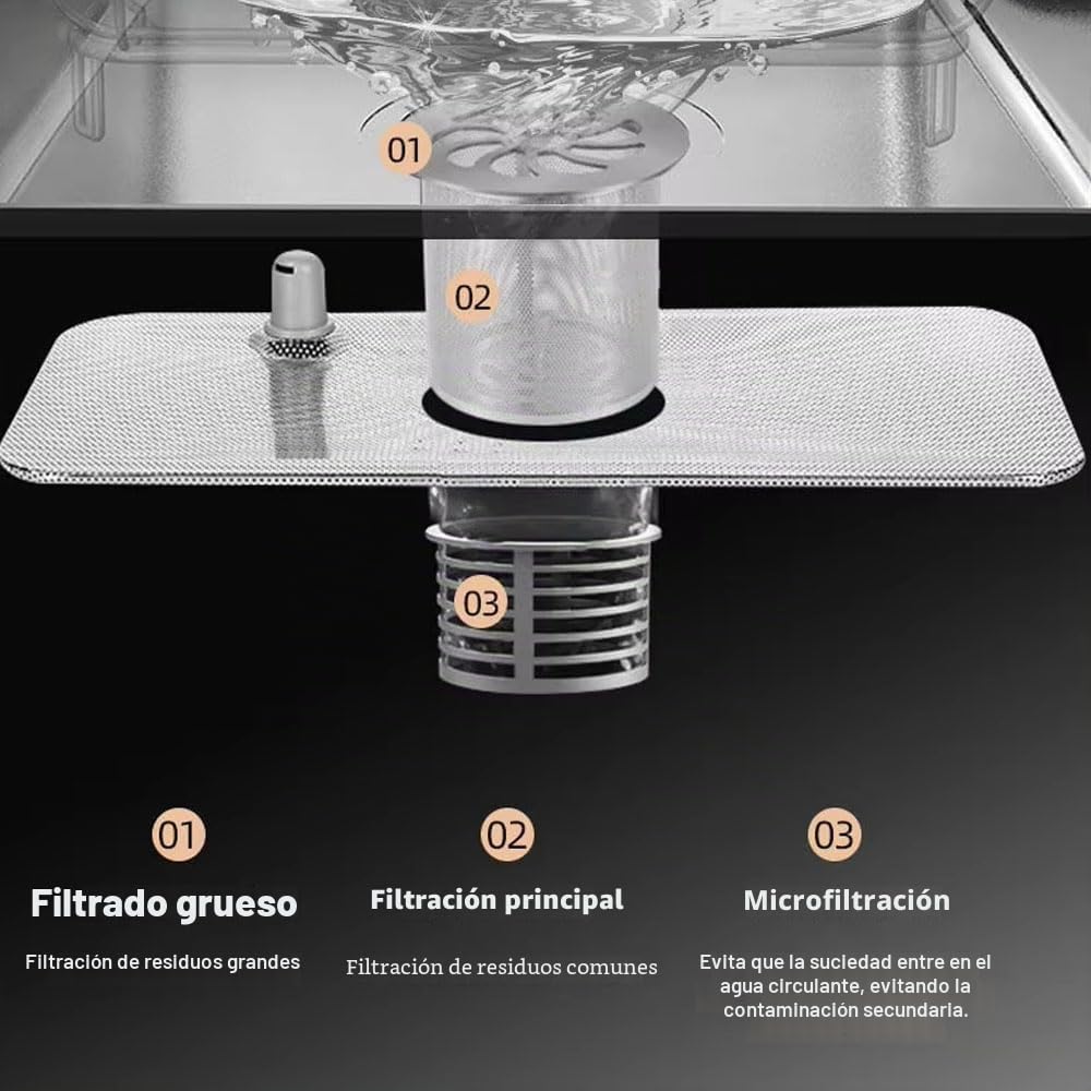 Lavavajillas integrados en la cocina, lavavajillas ultrasónicos inteligentes automáticos con fregadero de acero inoxidable, sistema de crucero de aire fresco, sistema automático de descarga de escoria