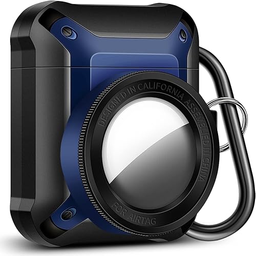 Miniatura 7 de Case Camera Design Armor Case Cover - Funda protectora militar con llavero a prueba de golpes, color negro y azul