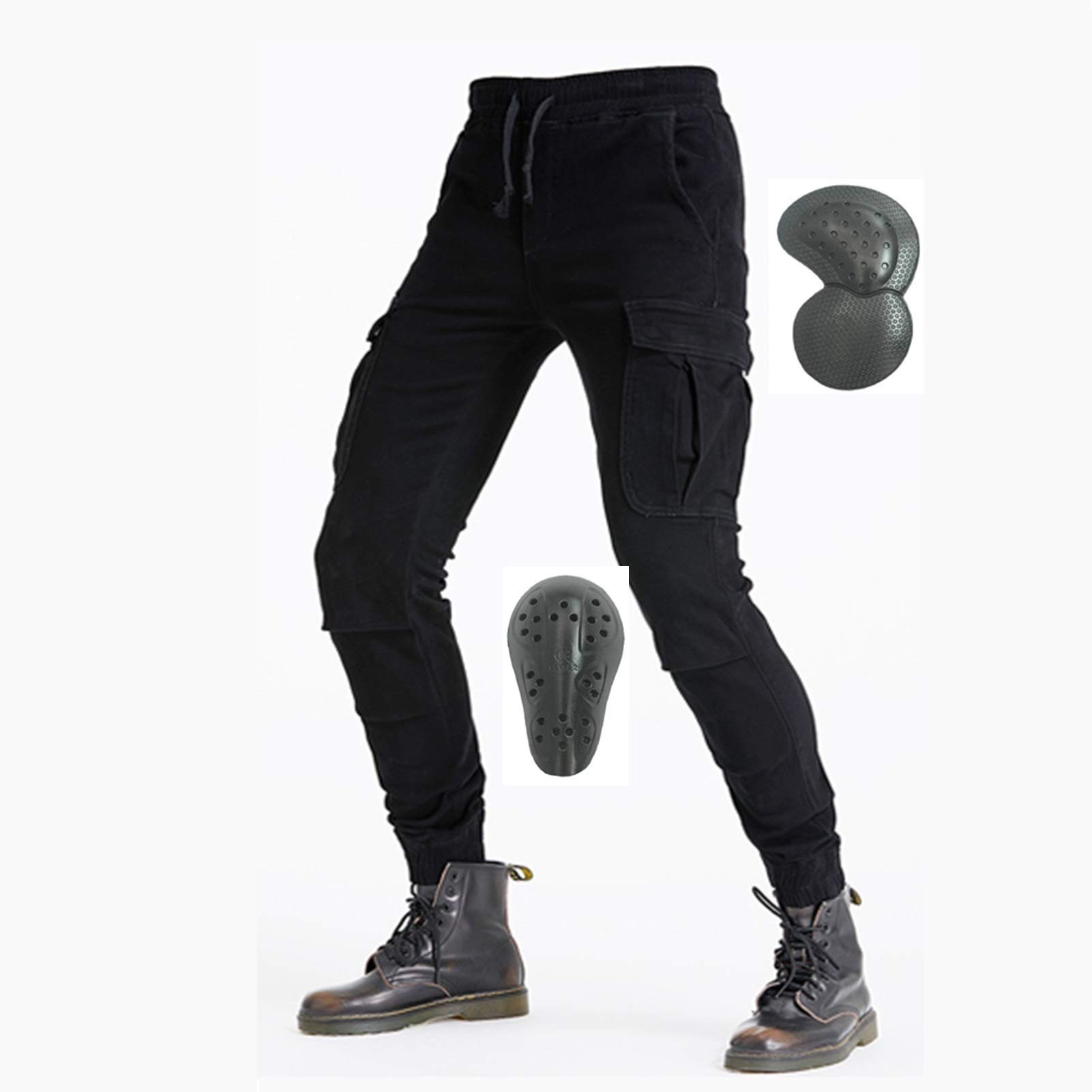 Wiatroszczelne i polarowe spodnie motocyklowe męskie spodnie motocyklowe zimowe plus aksamit gruby ciepły materiał, zdejmowany sprzęt ochronny unisex, odpowiednie do jazdy na świeżym powietrzu