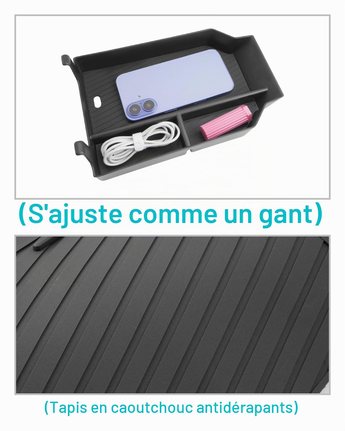 CDEFG Compatible avec BMW X3 G45 2025 2026 Facelift Boîte de Rangement de Voiture Accoudoir Console Centrale Organizer Conteneur pour Palettes X3 G45 2025 Accessoire