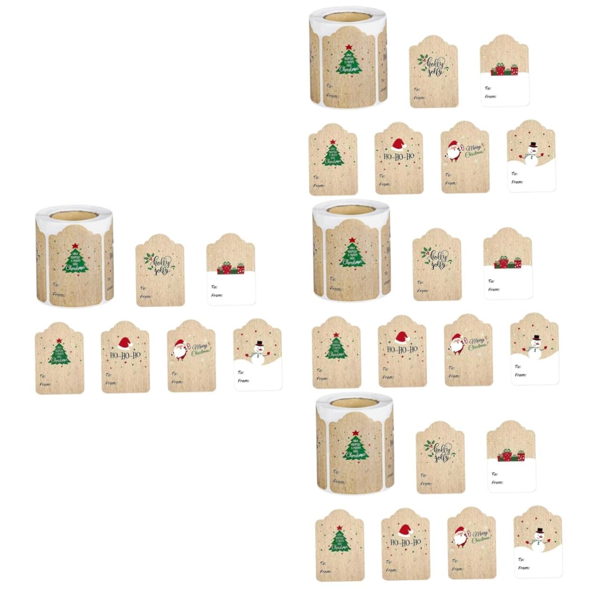 Lurrose 4 Rollen Weihnachtsaufkleber weihnachtsbasteln weihnachts basteln ideas Weihnachtsdekoration Verpackungsetikett weihnachtsgeschenkanhänger aufkleber Festival-Geschenkaufkleber