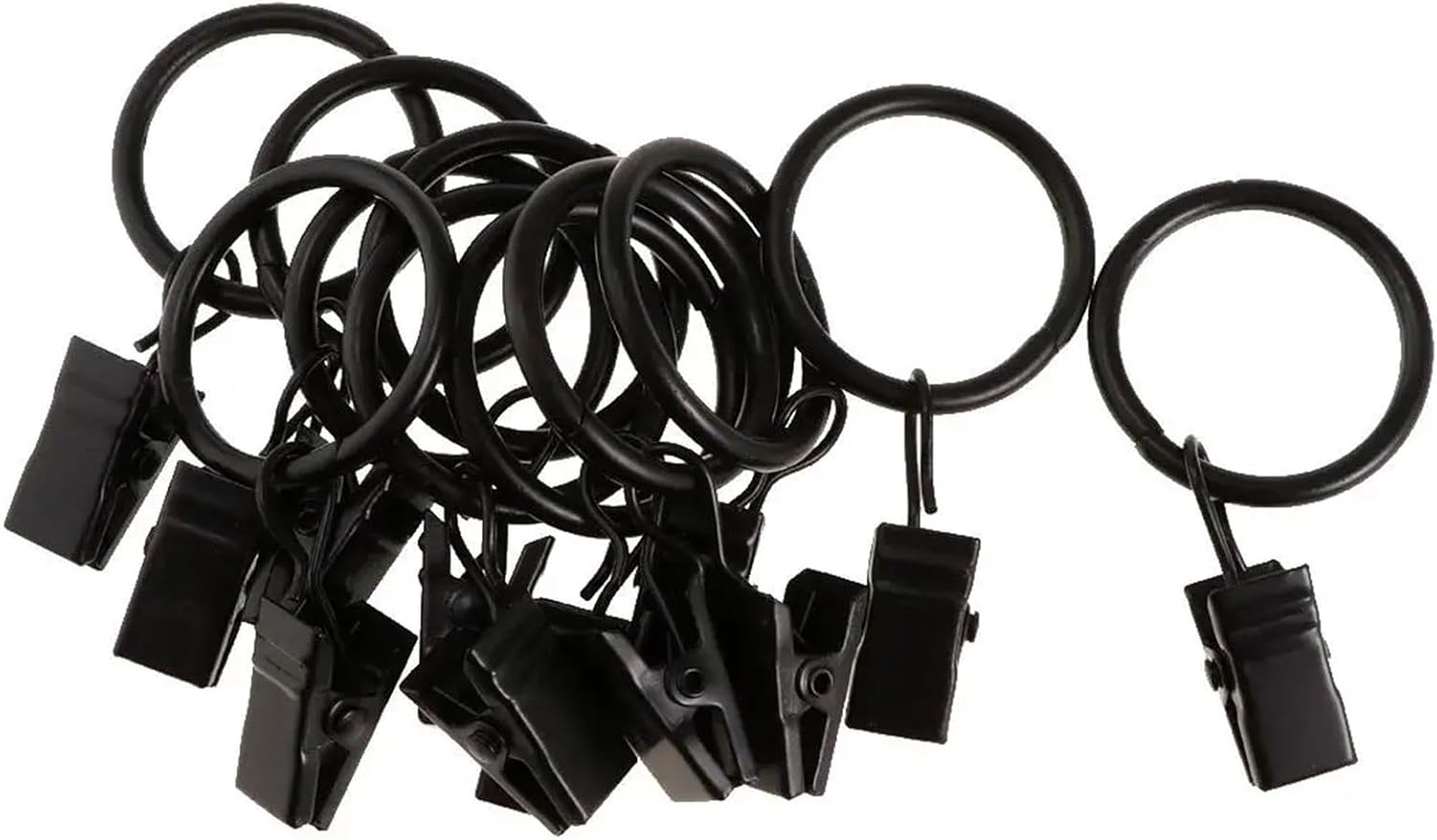 Curtain rings, Curtain Rings with Hooks 60Pcs Rustproof Metal Drapery Clips(White)