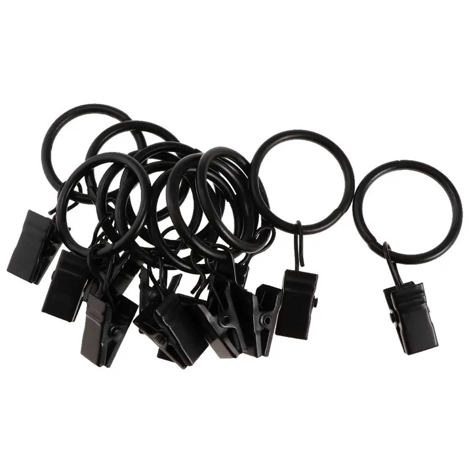 Hooks Clips for Drapes, 60Pcs Curtain Clips with Hook Rustproof Metal Drapery(Black)