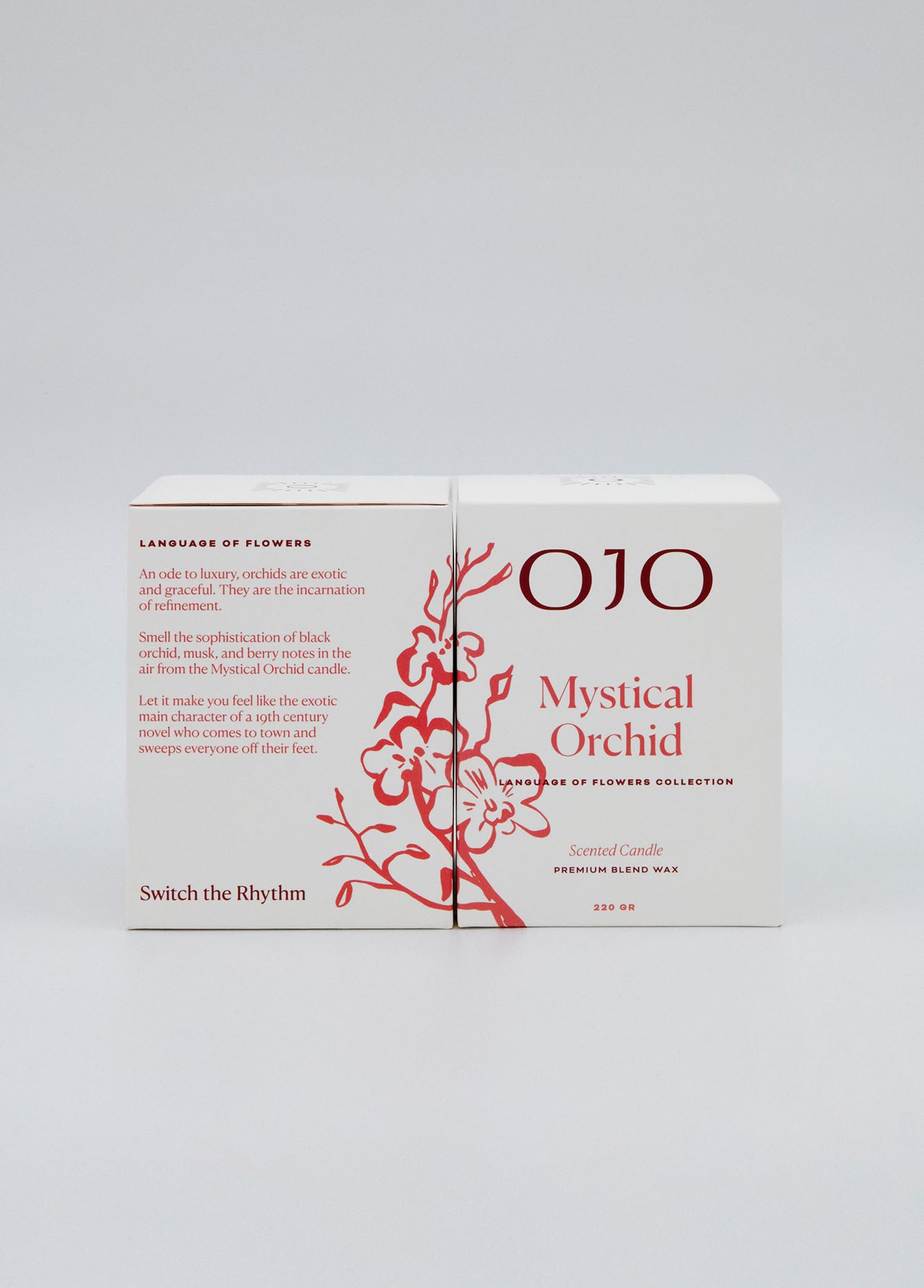 OJO Mystical Orchid Scented Candle – 7.8 oz Jar Candle with Vanilla Orchid, Balsamic, Floral Notes | Over 35-Hour Long-Lasting Burn | Premium Blend Wax, Home Fragrance and Gift for Special Days