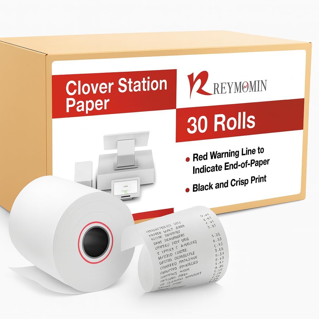 30 Thermal Receipt Paper Rolls for Clover Station thermal Printer | 3 1/8" x 230' | Credit Card Receipt Paper Rolls for Clover C500 C501 C503 C100 P100 | 30 Rolls