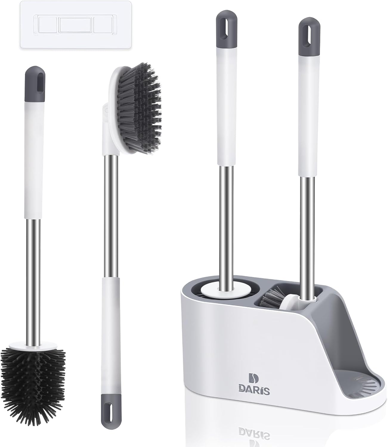 Amazon.com: DARISHM Toilet Bowl Brush Holder Set Bathroom Deep Cleaning ...