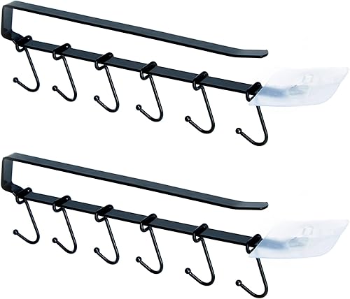 Miniatura 7 de Estante para tazas debajo del gabinete soporte para tazas de café, cada soporte está equipado con 6 posiciones ajustables del gancho, gancho de