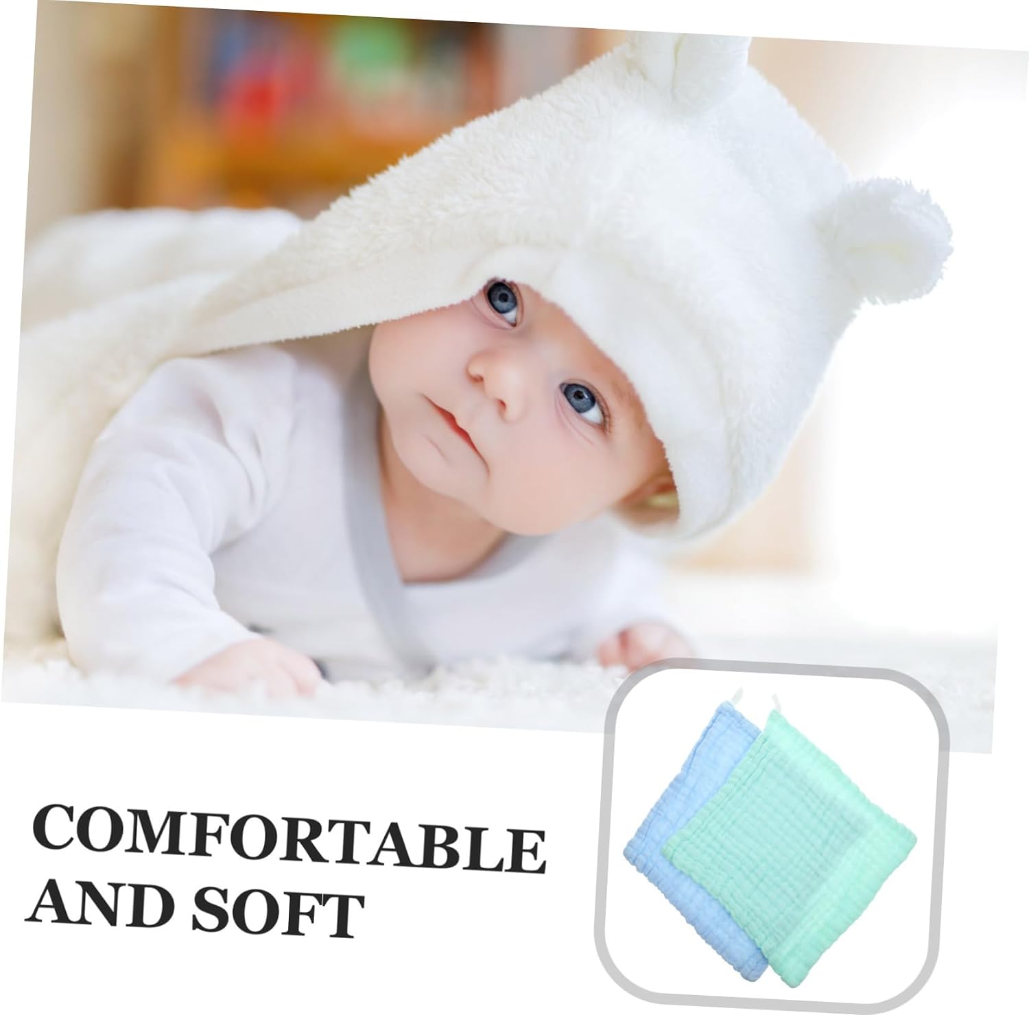 2pcs Burp Cloths Soft Absorbent Washcloths for Gentle Cotton Drool Towels and Versatile Essentials