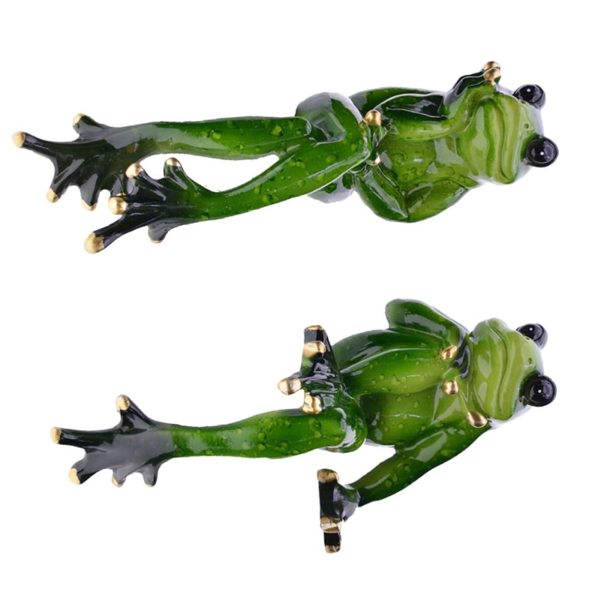 Figurines couple grenouille résine verte statuettes réalistes assises déco maison et auto