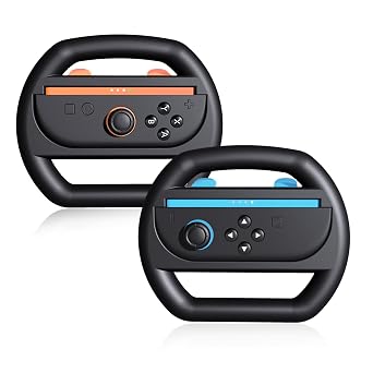 KUNSLUCK 2 Pack Steering Wheels for Nintendo Switch 2 2025 - Racing Wheels Compatible with Switch 2 Joy-Con - Ergonomic Grip for Enhanced Mario Kart & Racing Game Experience
