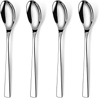 Hanucci 4-Piece 8.46 Inch Serving Spoons, 18/10 Stainless Steel, Dishwasher Safe for Kitchen, Weddings, Parties