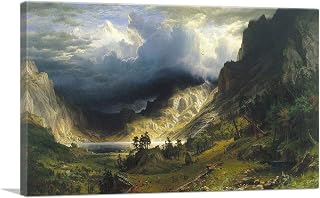 ARTCANVAS A Storm Rocky Mountains Mt. Rosalie 1866 Canvas Art Print Stretched Framed Painting Picture Poster Giclee Wall Decor by Albert Bierstadt - 40" x 26" (1.50" Deep)