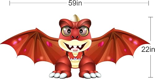 Miniatura 2 de HENGDA KITE - Cometa clásica de dragón estereoscópica mejorada para niños y adultos, fácil de volar para principiantes, Pascua, 55 x 62 pulgadas,