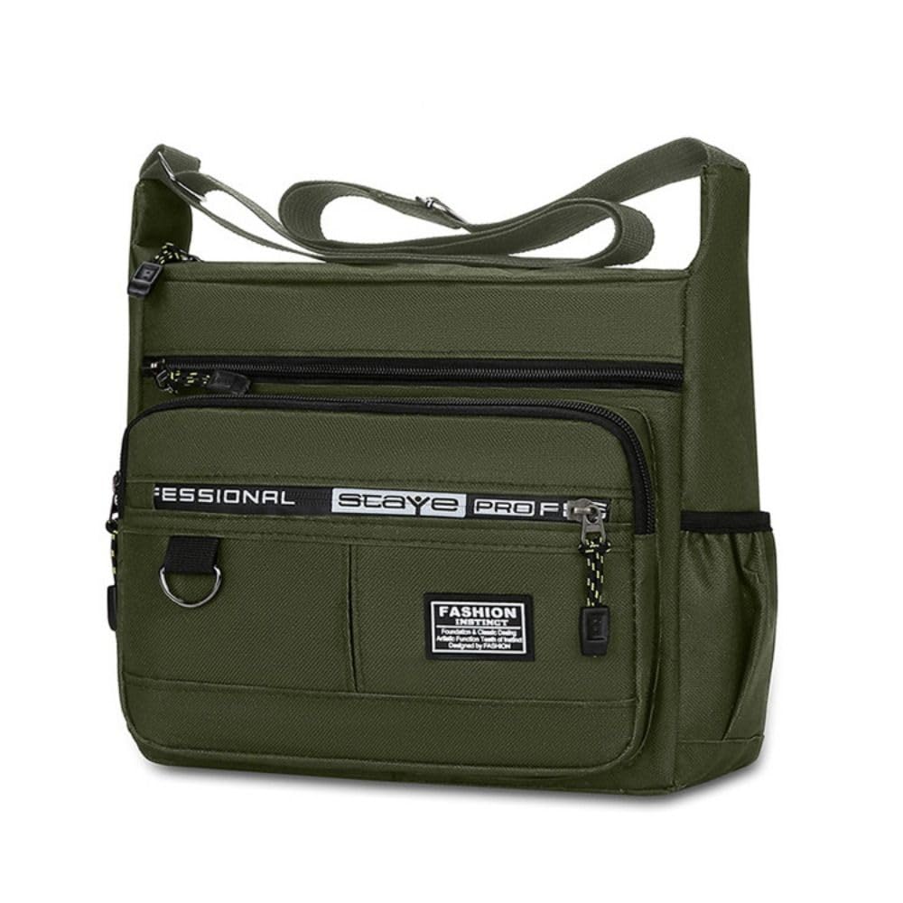 Multi-layer Travel Crossbody Bag,Outdoor Nylon Messenger Bag Square Shape Shoulder Bag for Men and Women