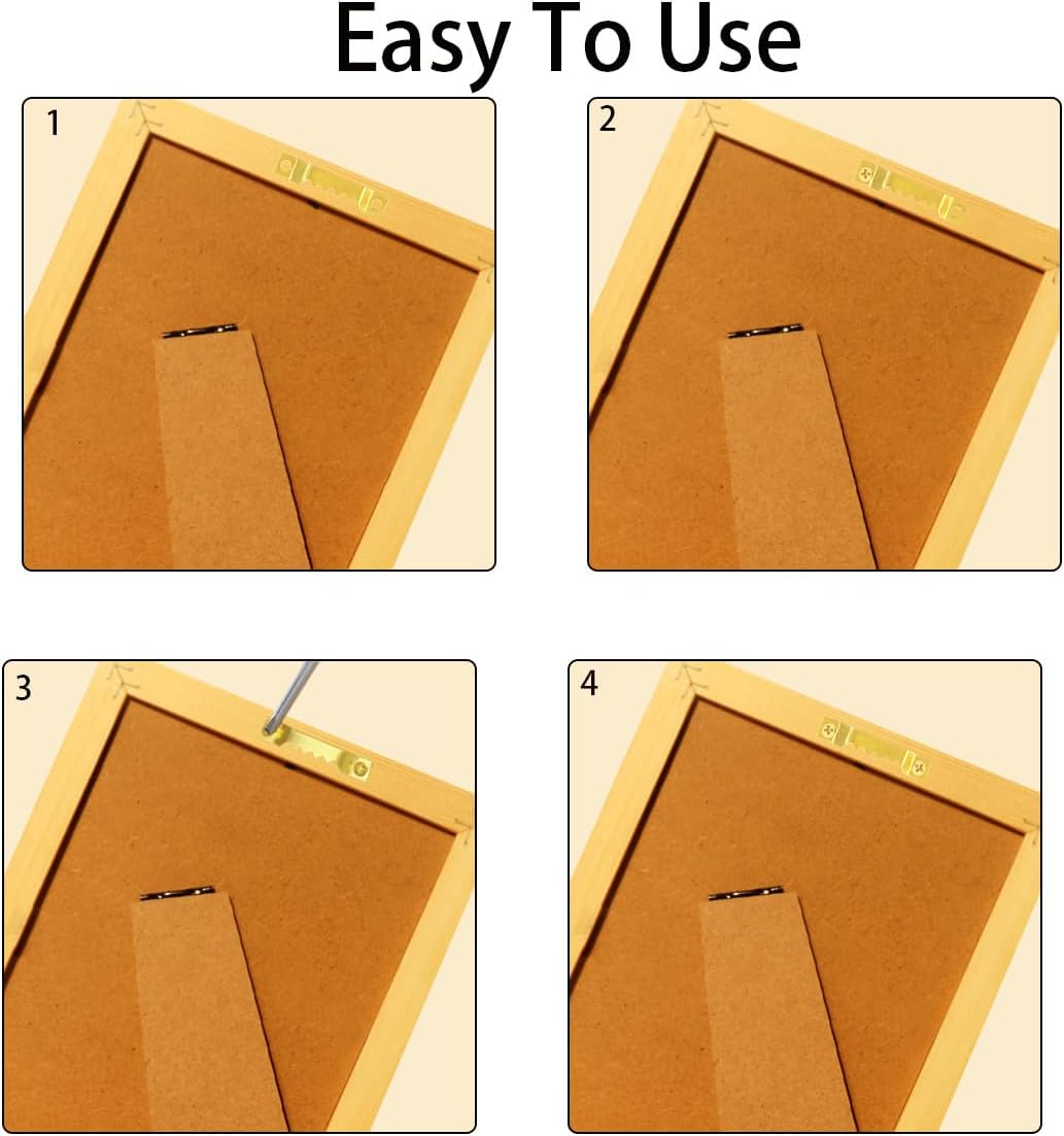 100 Pack Small Sawtooth Picture Hangers with 200 Pieces Screws, Steel Picture Hanging Picture Frames Hangers, Sawtooth Picture Hangers (Gold)