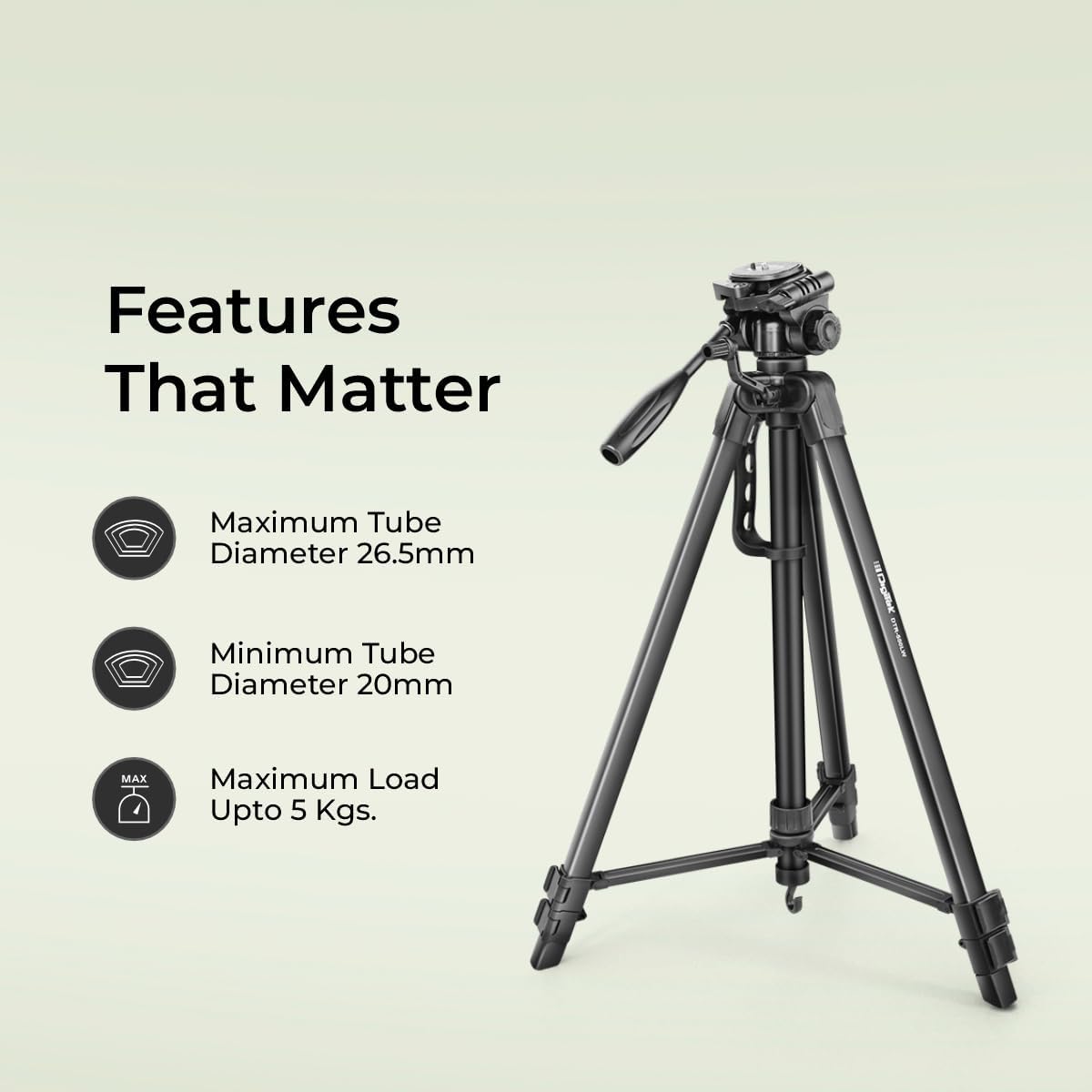 Adjustable & Foldable 60 Inch Tripod for DSLR, Camera | Operating Height: 4.58 Ft. | Maximum Load Capacity up to 4.5kg | Portable Lightweight Aluminium Tripod with 360° Ball Head | Carry Bag Included