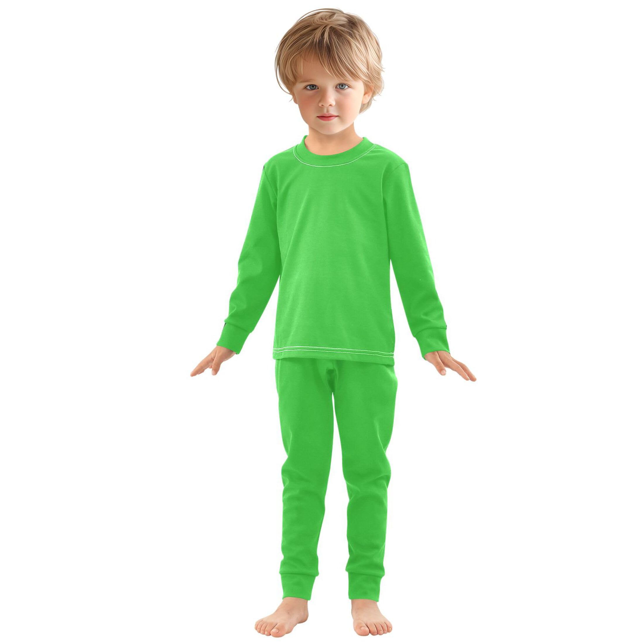 Lime Green Long Sleeve Pajamas Set Sleepwear Jammies 2pcs Set Pjs Lime Green