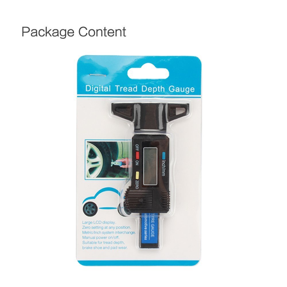 Royaltec, misuratore pneumatico digitale, con schermo LCD, gamma da 0 a 25,4 mm. Misurartore battistrada, pneumatico, tester per automobili, furgoni, camion e moto (batterie incluse)