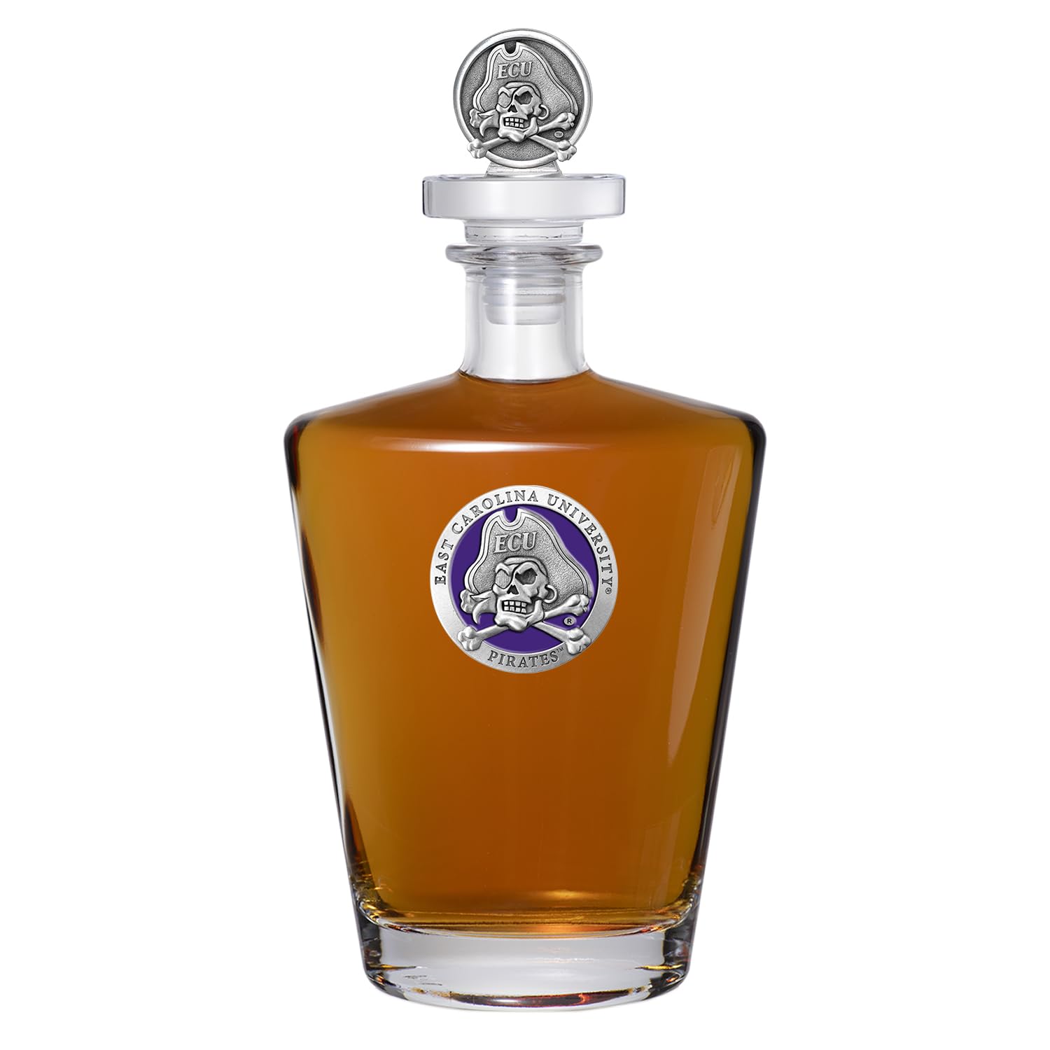 Heritage Pewter Eastern Carolina Royal Decanter with 3D Stopper | 30 OZ Liquor Pourer | Expertly Crafted Pewter Glass