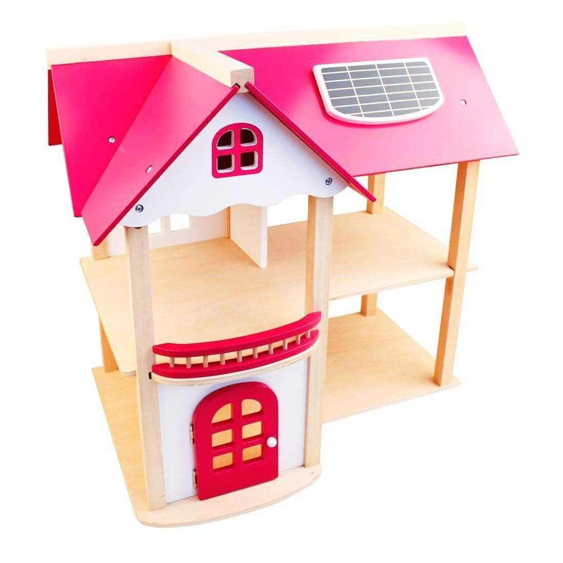 Pioneering Wooden Dollhouse with Dollhouse Furniture and Accessories Kids DIY Dollhouse Kit