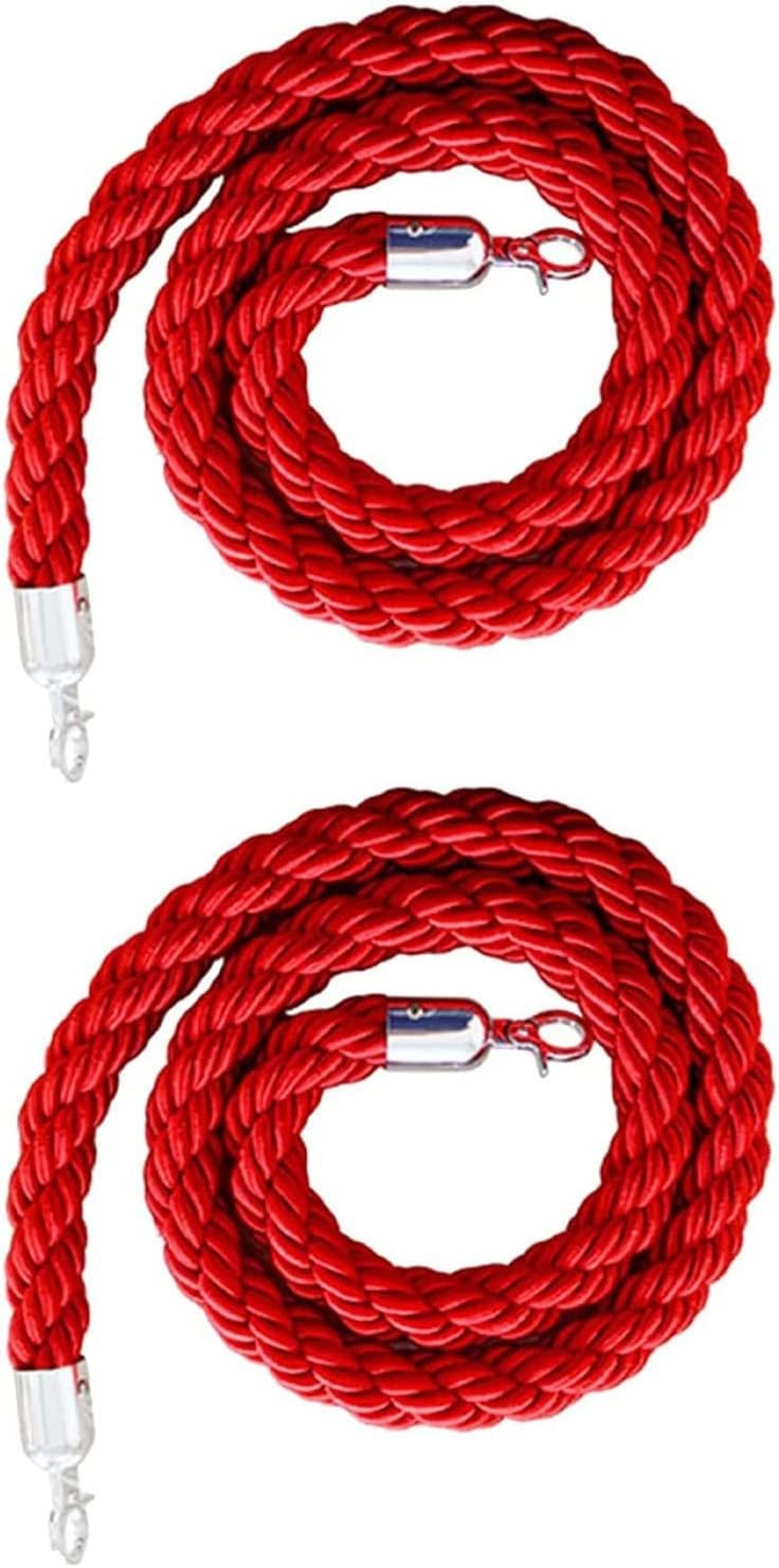 Amazon.com: NoZem Stanchion Rope, Crowd Control Rope Barrier Red Hemp ...