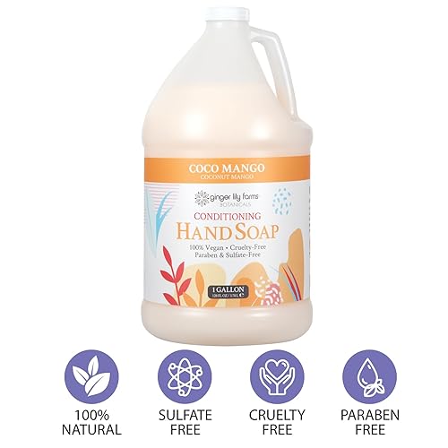 Miniatura 4 de Ginger Lily Farms Botanicals - Repuesto de jabón líquido multiusos para manos, mango de coco, 100% vegano y libre de crueldad, aroma de mango de
