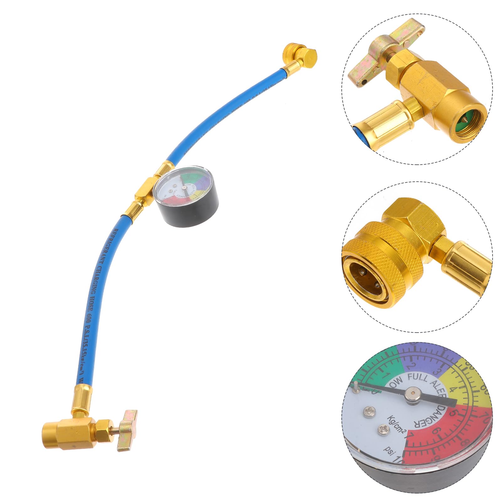 FAVOMOTO Tuyau de remplissage de liquide frigorigène pour voiture R134a R134a - Tuyau de recharge pour réfrigérant avec raccord 1/2" R134a R12