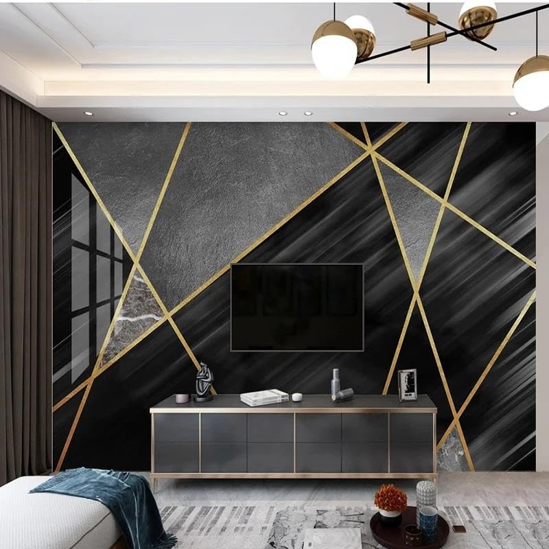 Papier peint mural 3D design minimaliste pour une chambre parentale cocooning