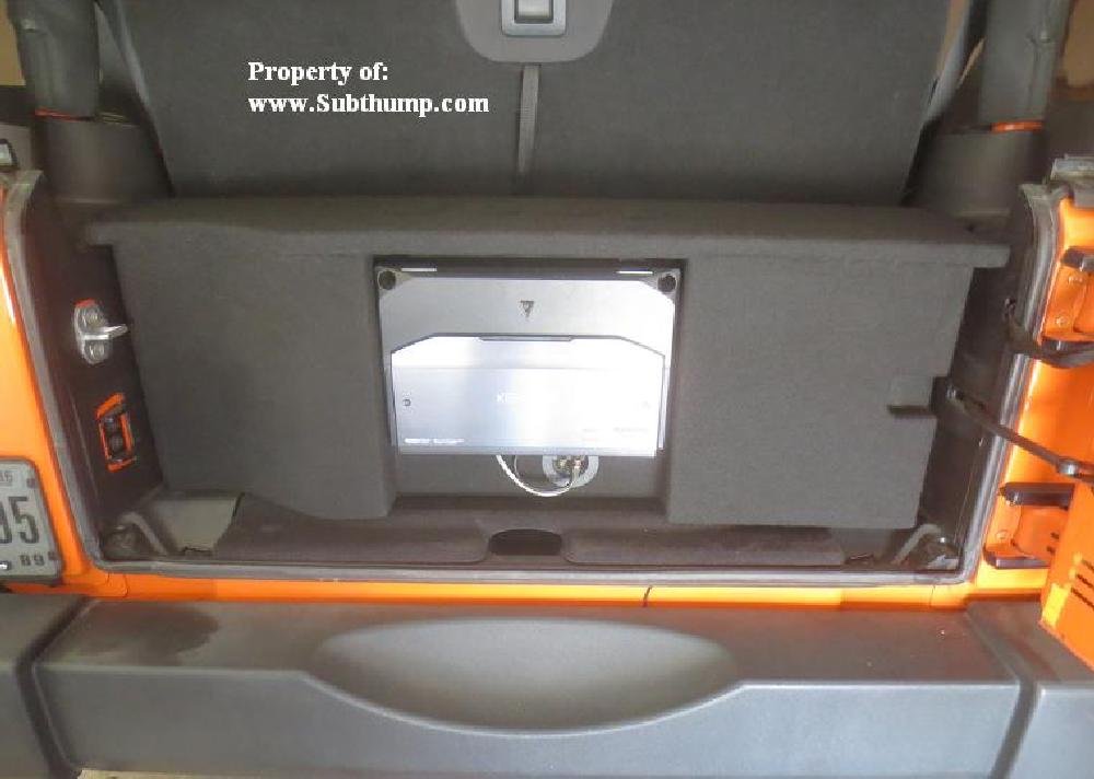 Subthump Dual 12 Front Fire Subwoofer Box with Amp Space for 2007-2018 Wrangler 2-Door