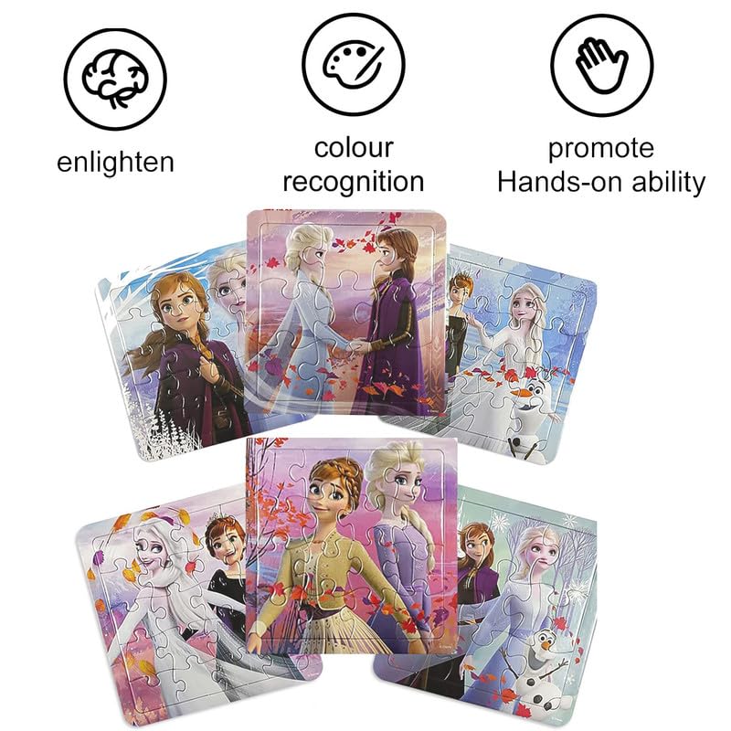 Cartoon Puzzle Kinder ab 3 4 5 Jahre, Anime Prinzessin 6 in 1 Kinderpuzzle, Puzzle Gehirntraining Spielzeug für Kinder, Kinderpuzzle Rahmenpuzzle für Jungen Mädchen ab 3 4 5 Jahren